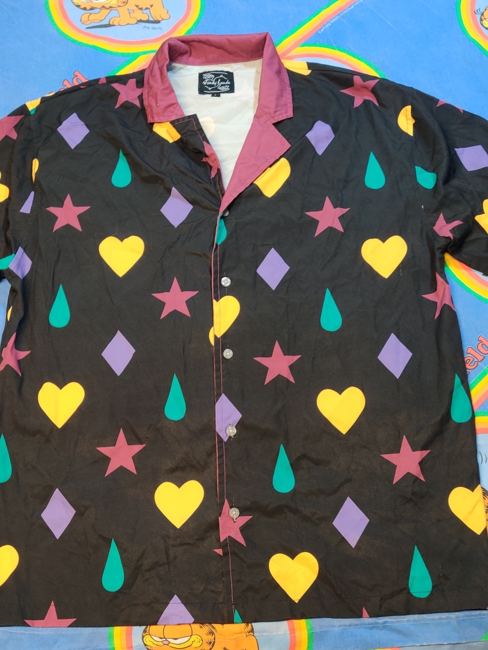 Steady Hands Hisoka Hunter x Hunter Button Up Shirt Mens L Short Sleeve Anime
